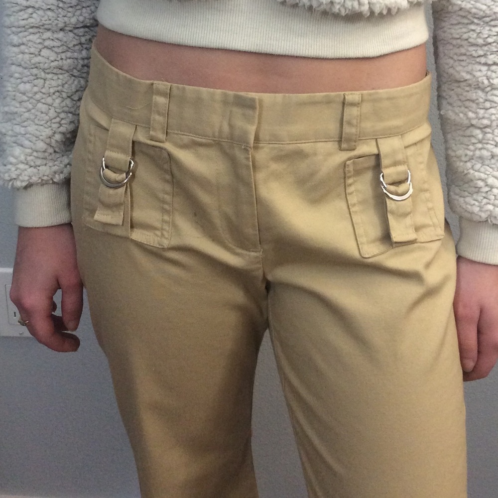LAUNDRY khaki cropped pants, size 6